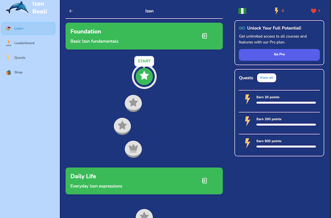 Izon Beeli - Language Learning Game